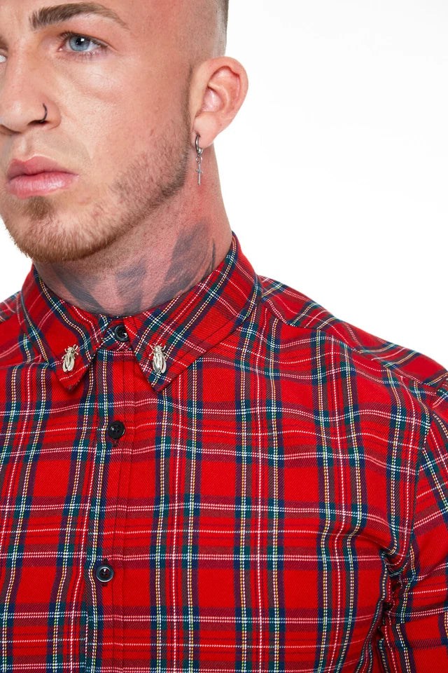 New Short Sleeve Work Tops Casual Checks Men Plaid Button Down Shirt