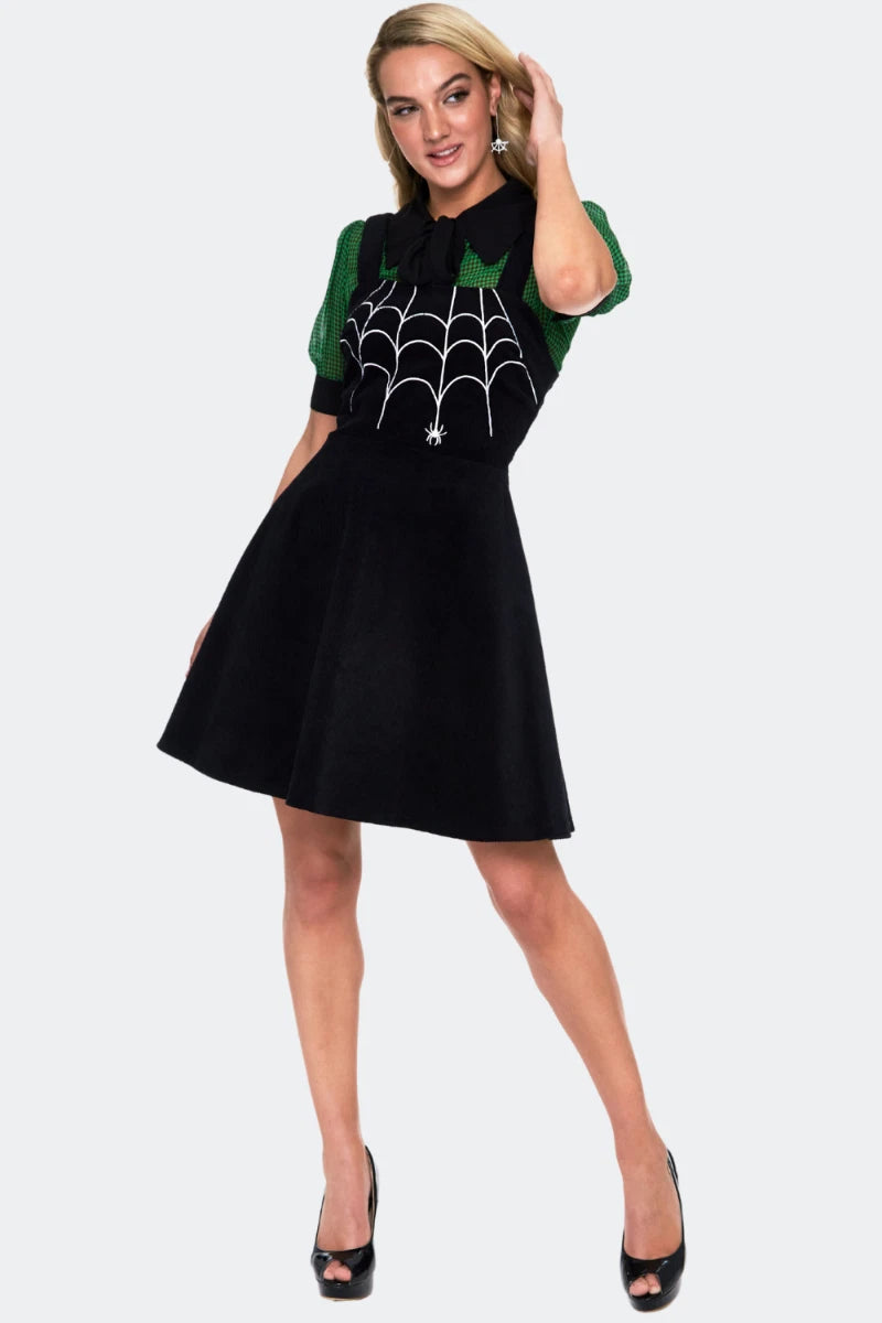 Women Retro SPIDER WEB FLARE Vintage Style DRESS