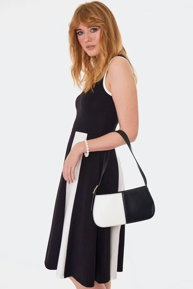 60s Retro Vintage Black And White Shoulder Style Bag