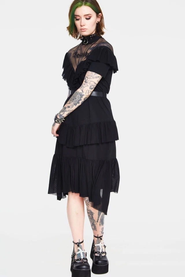 Meet Your Destiny Decadent Frill Gothic Alternative Style Dress