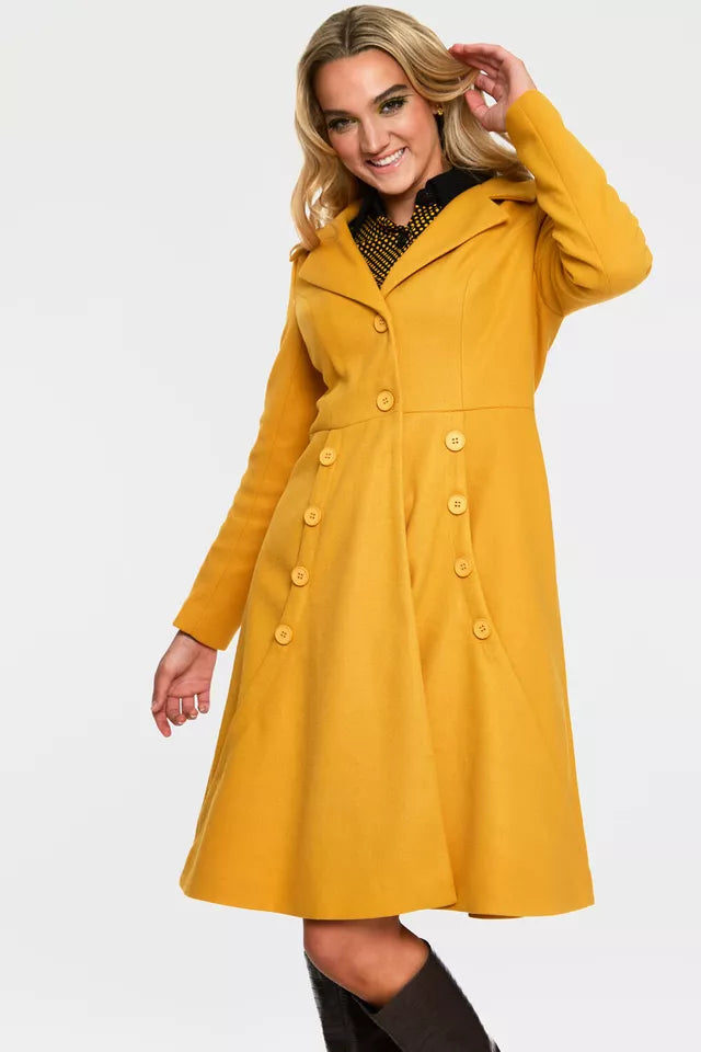 Retro A Line Lapel Coat Vintage Style Women Fashion