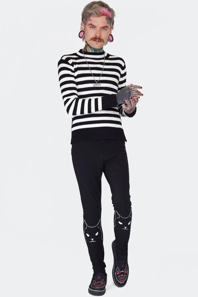 Gothic Kitty Printed Gothic Punk Leggings Plus Size
