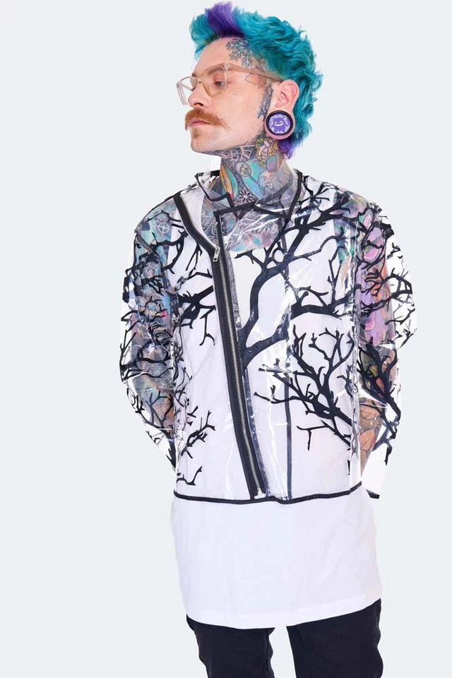 PVC Branches Rain Gothic Punk Style Jacket