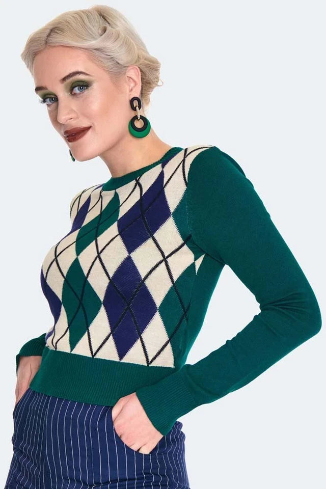 Argyle Retro Vintgae style Sweater