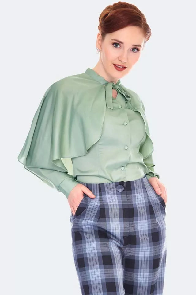 Vintage Style Grey Plaid Retro Trousers