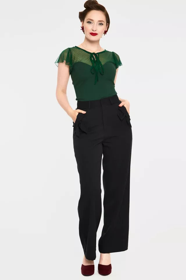 Vintage Style Samantha Green Mesh Retro Curve Top