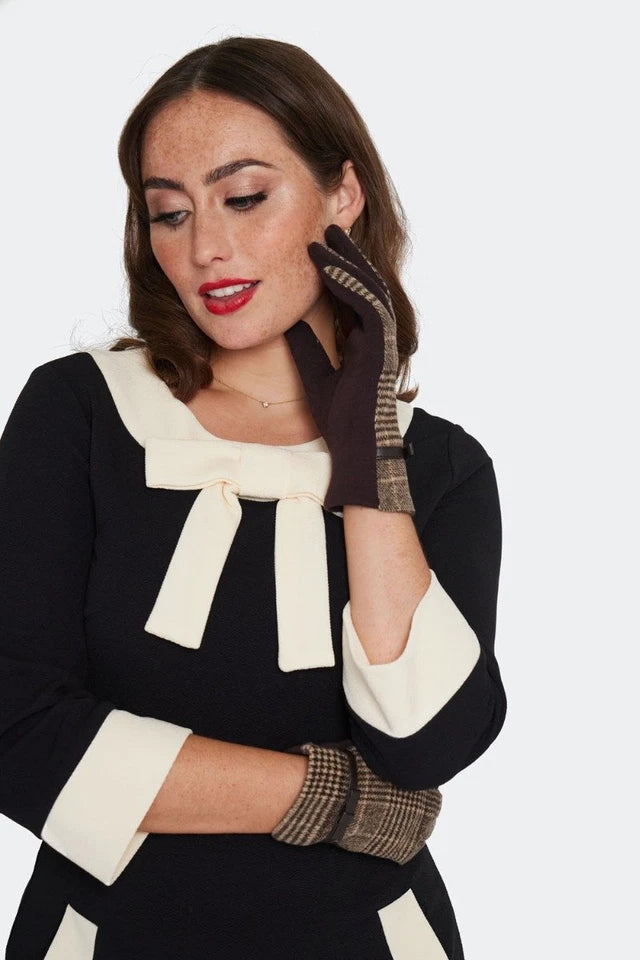 1940s Clara Brown Retro Vintage style Plaid Gloves