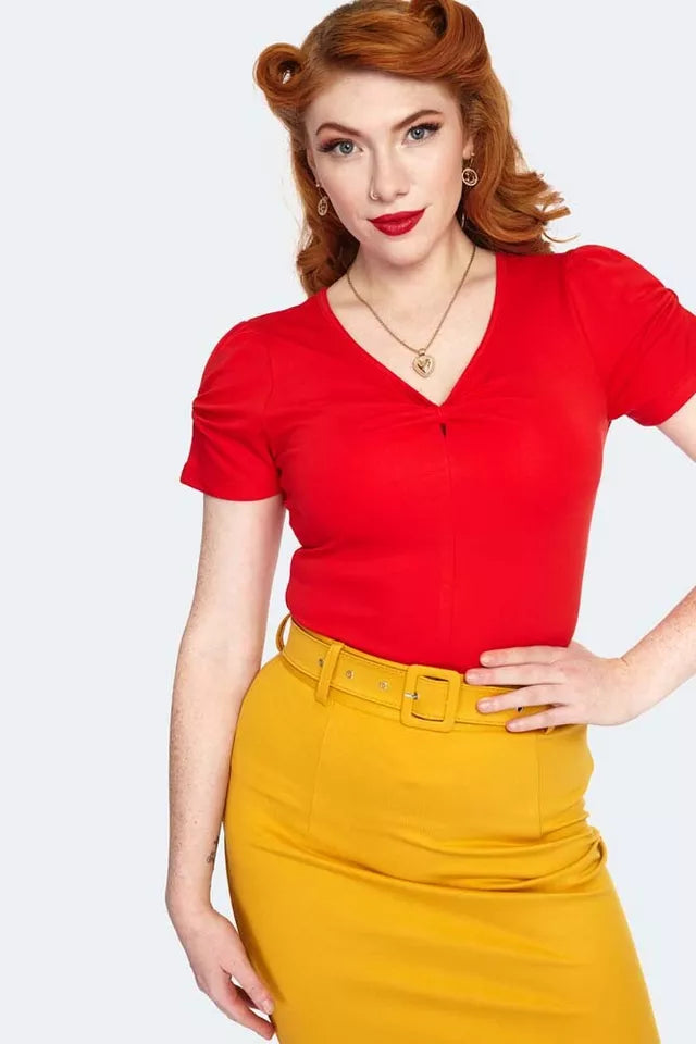 Belted Pencil Retro Vintage Style Skirt