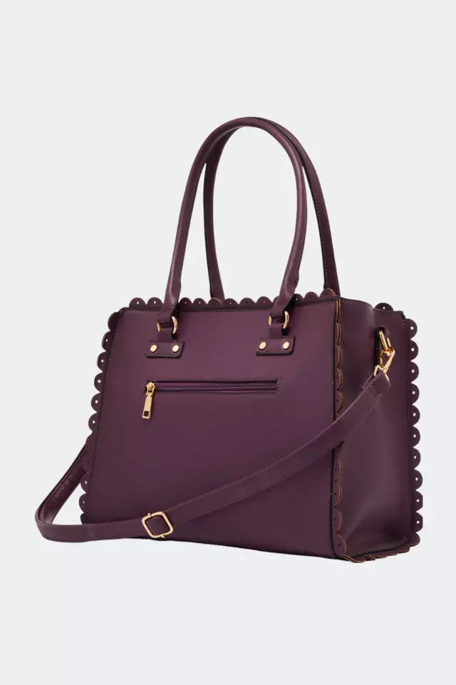 60S Retro Vintage Front Pocket Style Purple Tote Bag