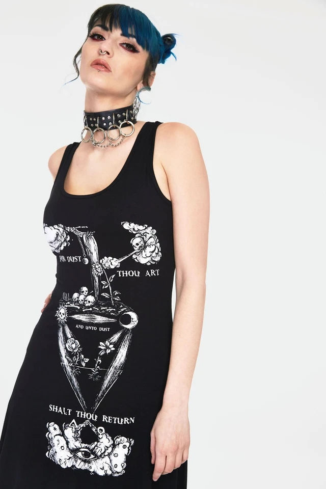 Alchemical recipe witchy dress with back ties Gothic Alternative Style