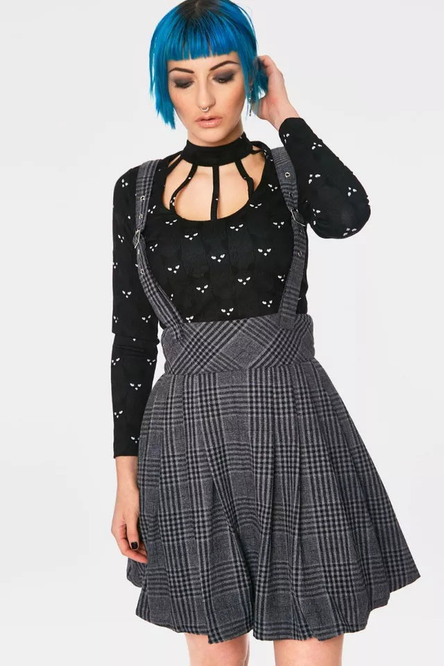 Grey Days High Waisted Gothic Punk Style Skirt