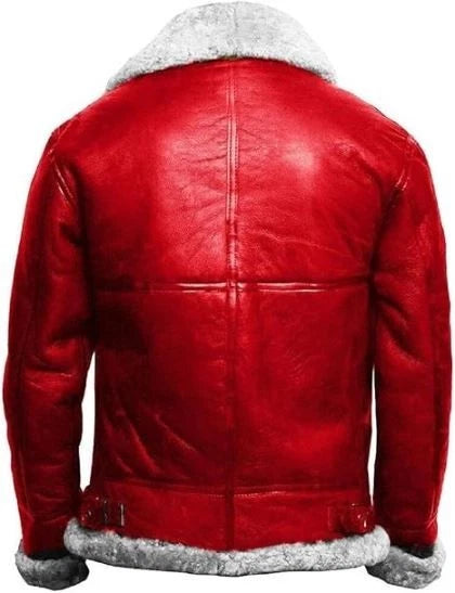 Mens B3 Brown Faux Fur Shearling Aviator Flight Pilot Bomber Lambskin Leather