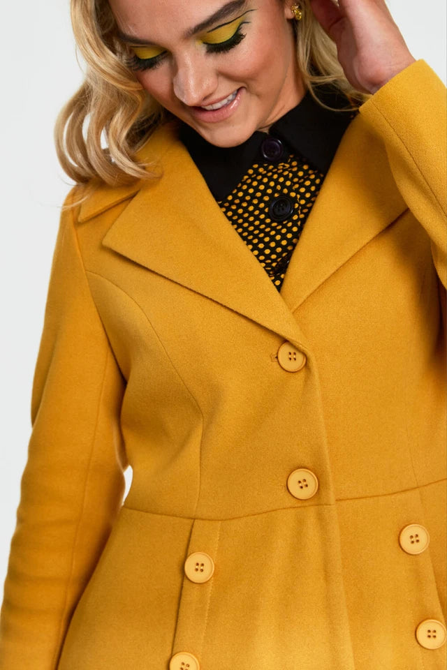 Retro A Line Lapel Coat Vintage Style Women Fashion