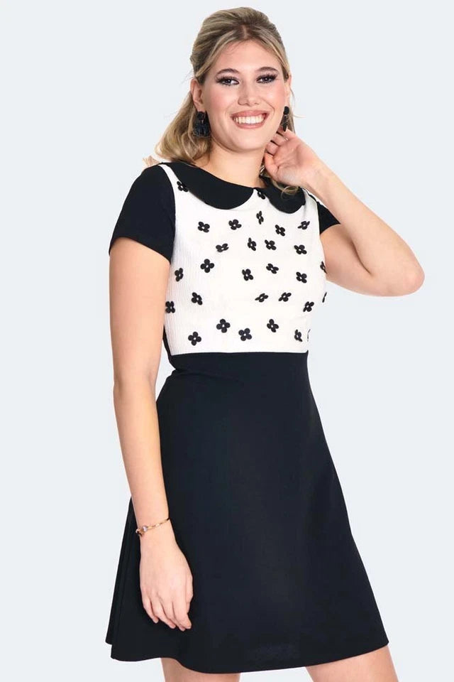 1960S Retro FLORAL FLARE VINTGE STYLE DRESS