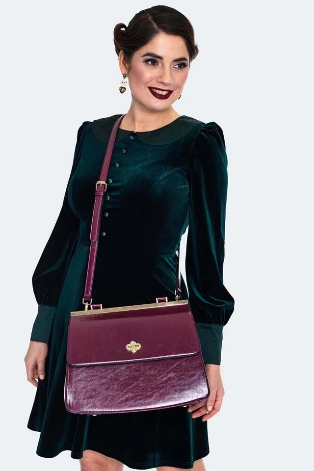 40s Retro Vintage Style Flap Tote Bag