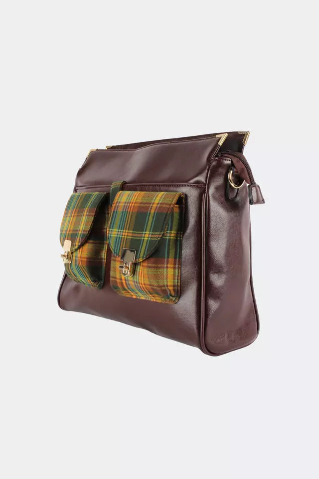 Ladies Vintage Tartan Shoulder bag Retro Fashion Stylish Hand Bag