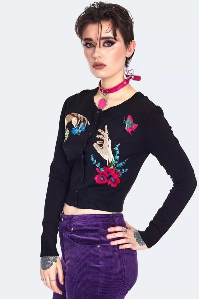 Gothic Night Meadow Embroidered Cardigan Alternative Fashion