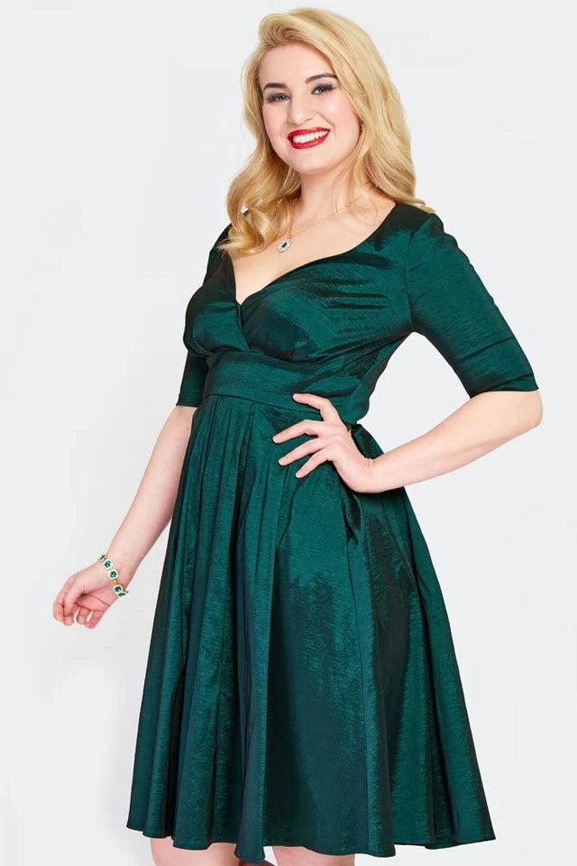 Sweetheart Neck Retro Vintage Style Flare Dress