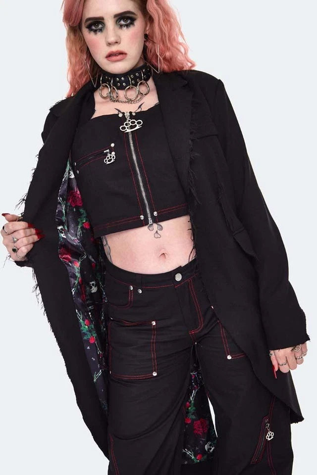 Gothic Raw Edge Blazer Style Coat Alternative Fashion Style Coat