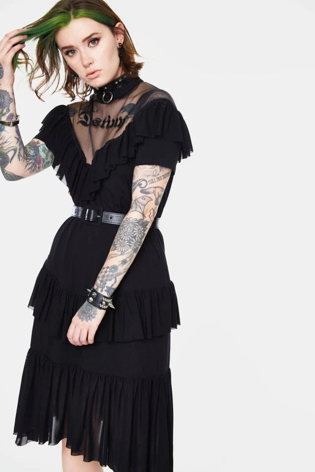 Meet Your Destiny Decadent Frill Gothic Alternative Style Dress