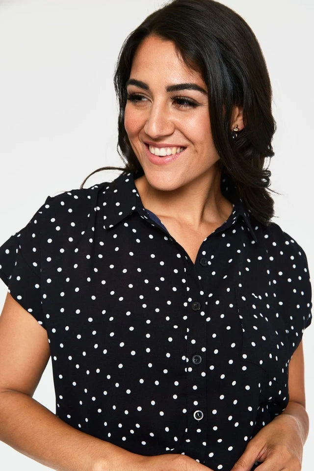 Vintage Style Brie Brie Polka Dot Retro Shirt