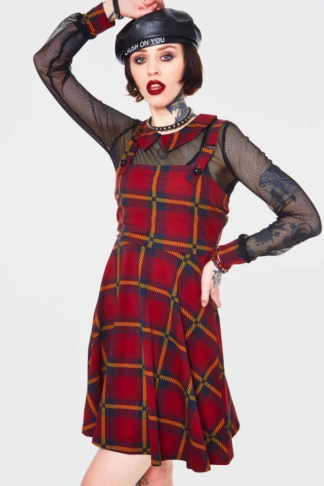 Gothic Passionate By Nature Plaid Overall Dress Alternative Style Fashion