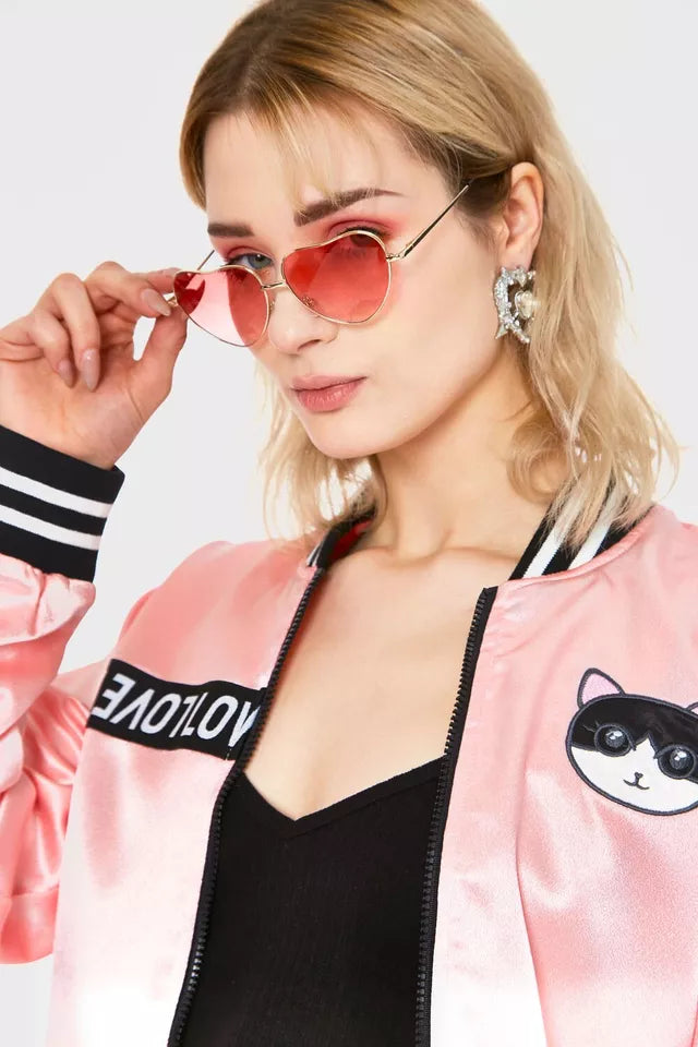 Gothic Punk Style Y2K Shades in Pink