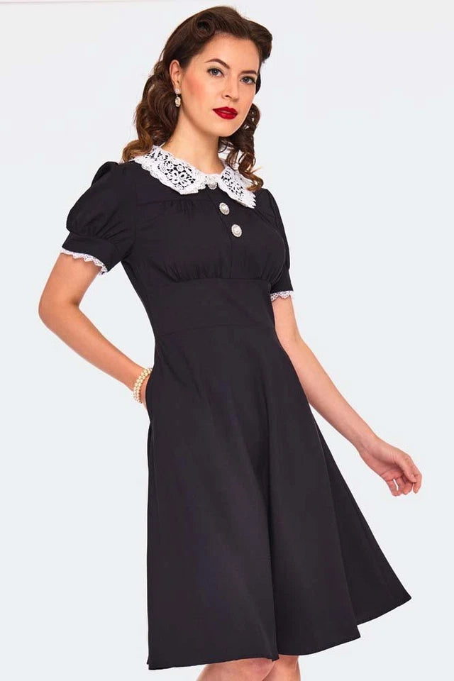Lace Collar Retro Vintage Style Dress