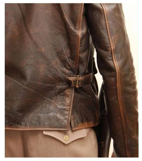Men's Raiders of The Lost Harrison Jones Vintage Brown Bomber Leather Jacket