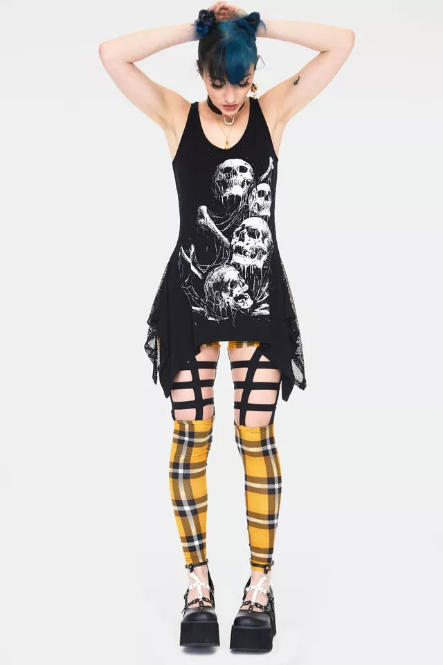 Gothic Plaid Cage Alternative Style Leggings