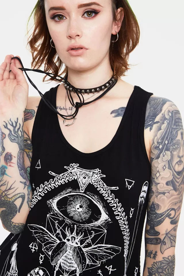 Vitriol Skull Mesh T-Shirt Top Women Ladies Gothic Alternative Fashion Top