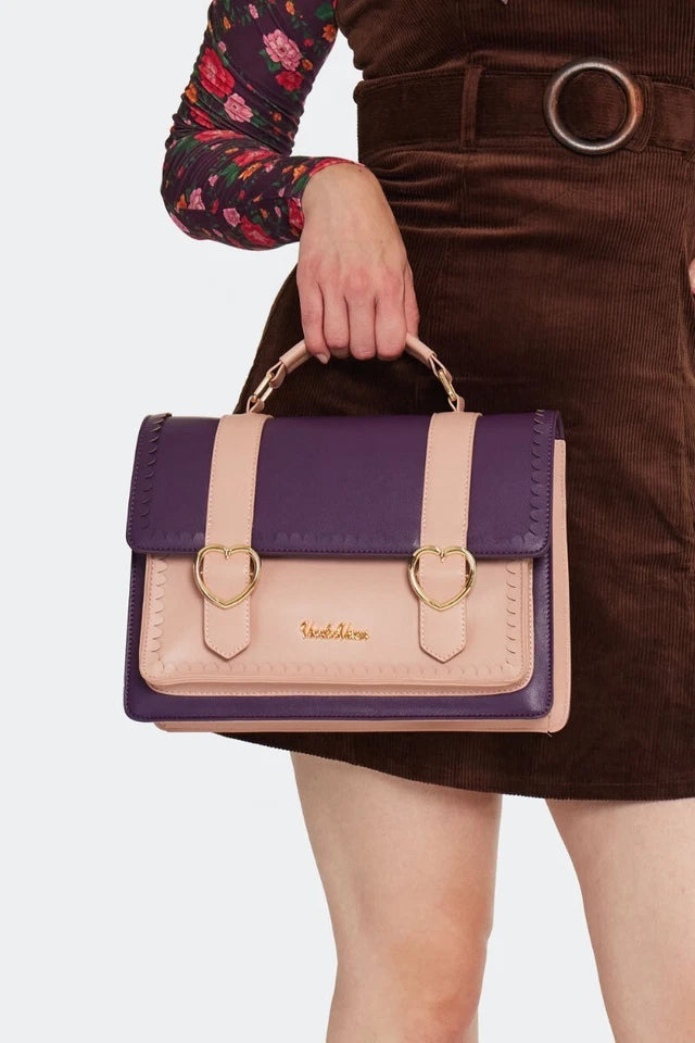 60s Retro Vintage Style Heart Buckle Satchel Bag