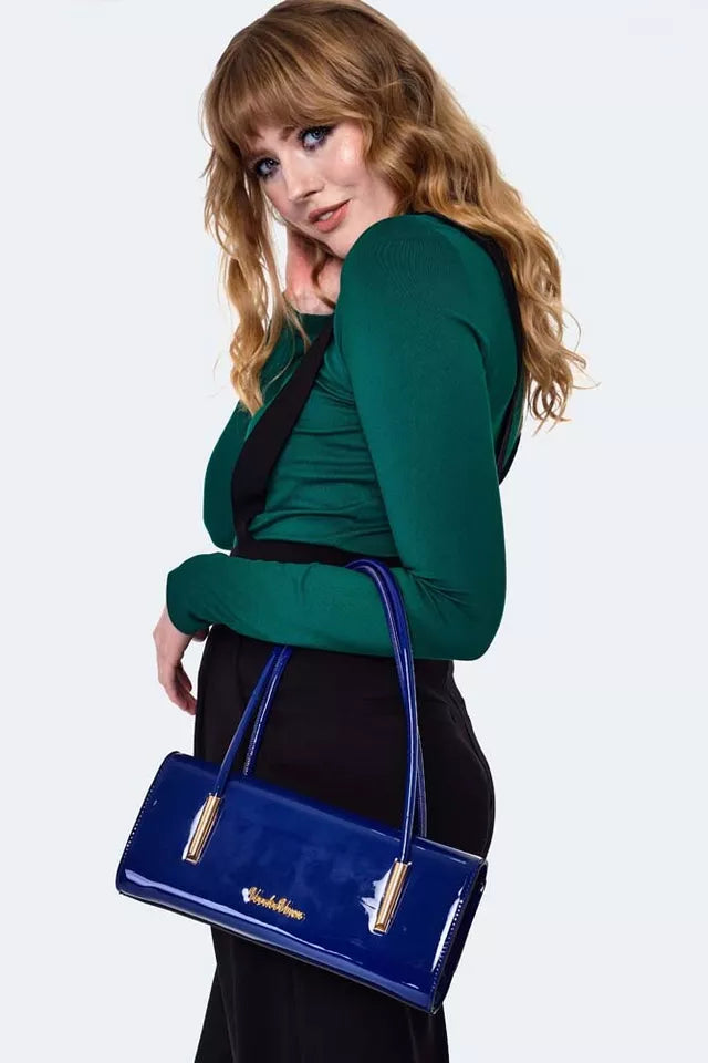 1960s Patent Shoulder Bag Vintage Inspired Ladies Fashion Stylish Bag