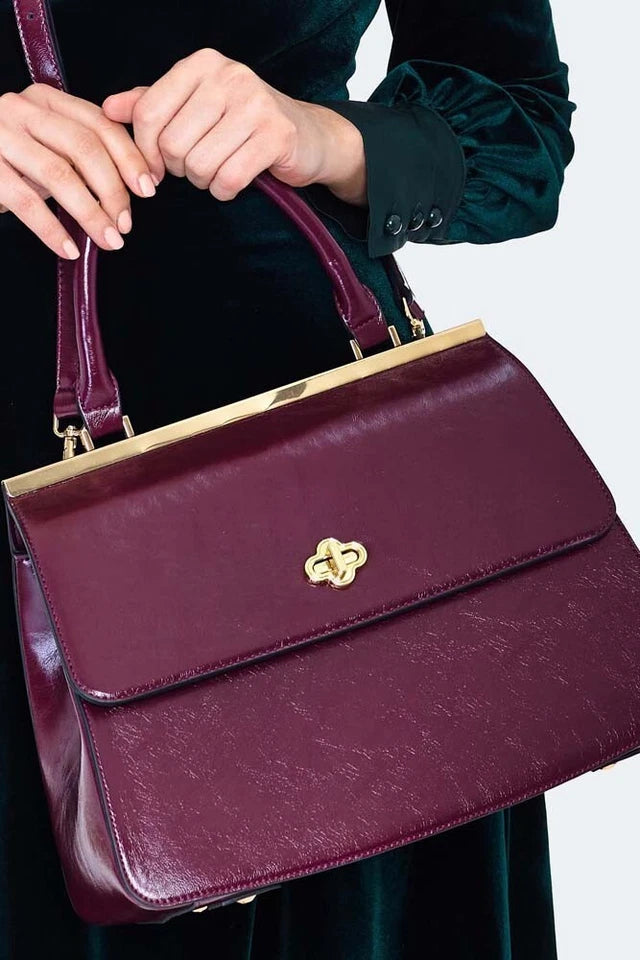 40s Retro Vintage Style Flap Tote Bag