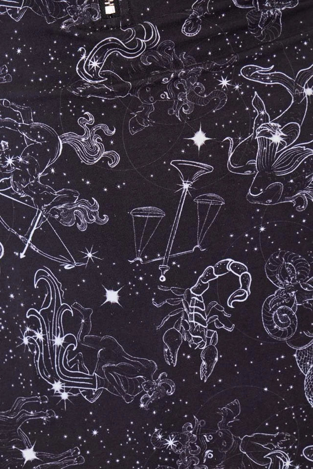 Mini Cami Zodiac Constellation Printed Gothic Alternative Style Dress