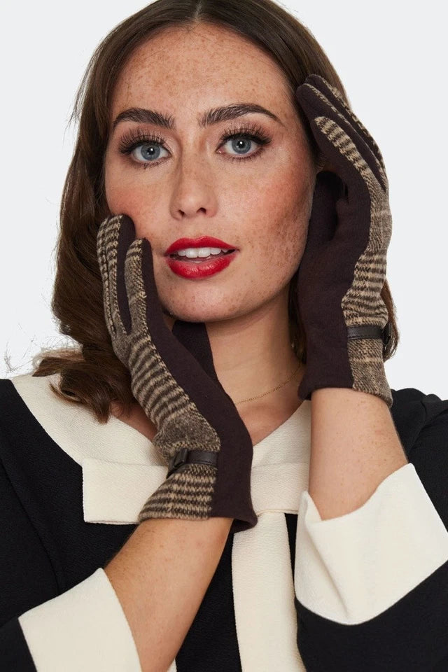 1940s Clara Brown Retro Vintage style Plaid Gloves