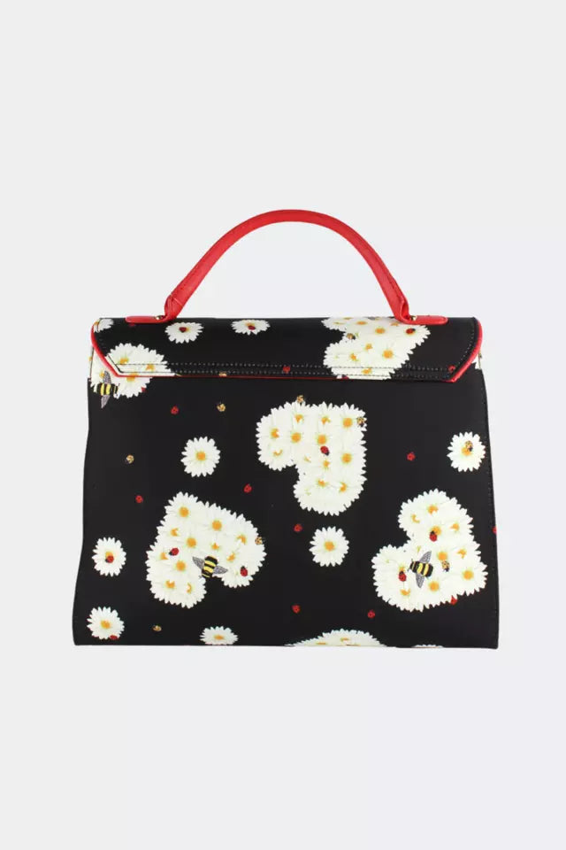 Retro Vintage Bow Detail Top Handle Style Bag