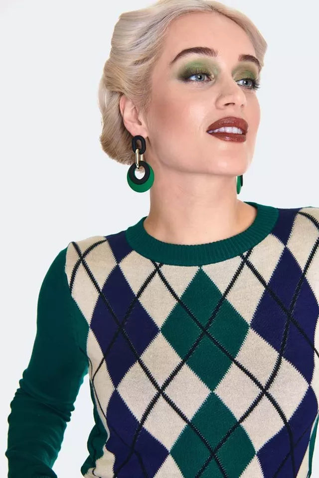 Argyle Retro Vintgae style Sweater