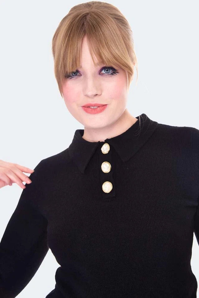 1960s Style Polo Collar Sweater Retro Vintage Style