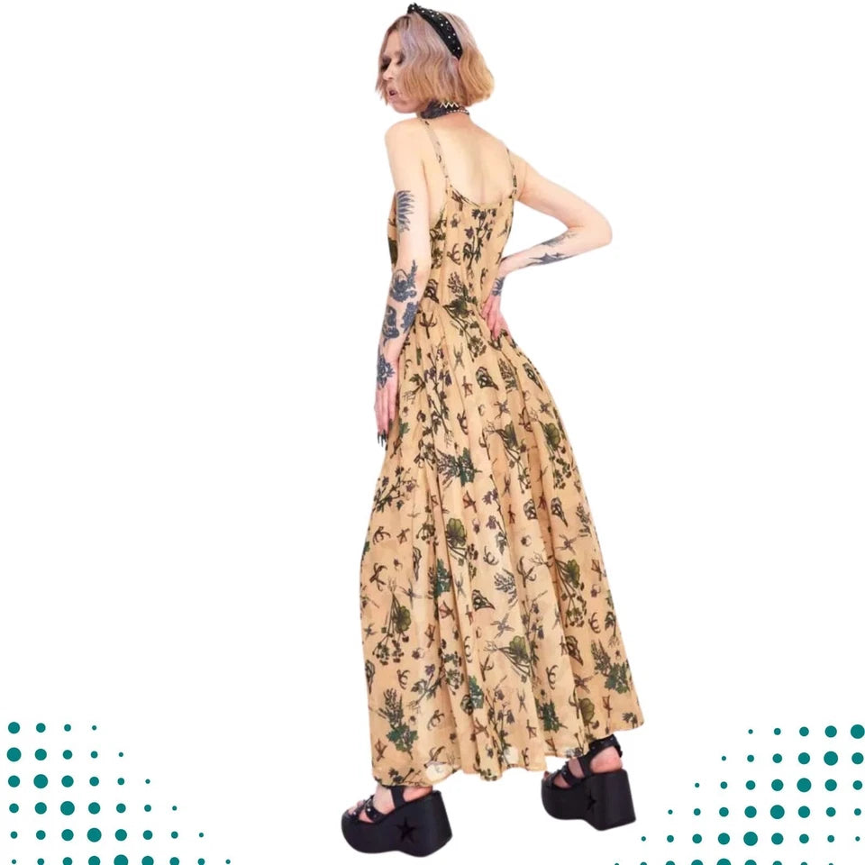 Apotthecary Print Maxi Gothic Alternative Style Dress