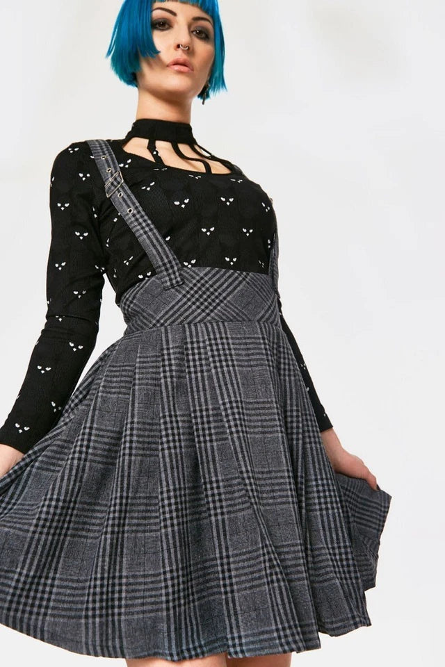 Grey Days High Waisted Gothic Punk Style Skirt