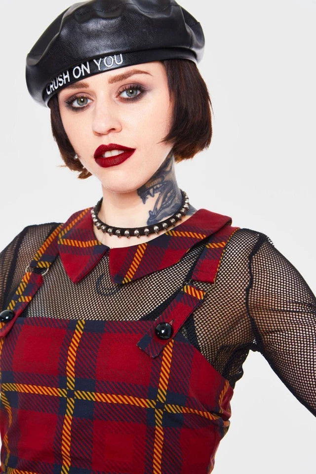 Gothic Passionate By Nature Plaid Overall Dress Alternative Style Fashion