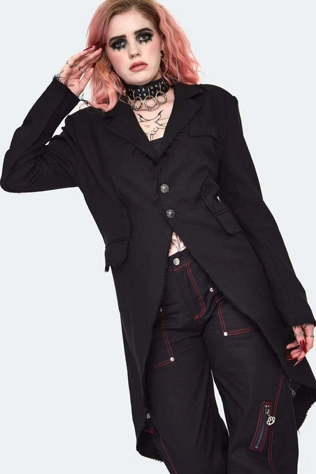 Gothic Raw Edge Blazer Style Coat Alternative Fashion Style Coat