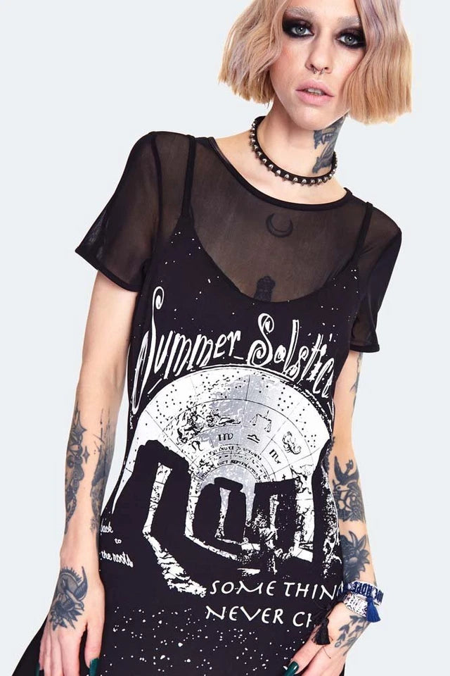 Alternative Style Summer Gothic Solstice Skater Dress