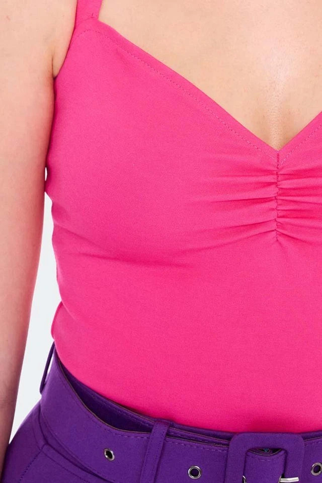 Retro Style Cross Back Jersey Knitted Top Women Sweetheart Neckline Summer Top