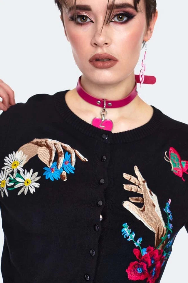 Gothic Night Meadow Embroidered Cardigan Alternative Fashion