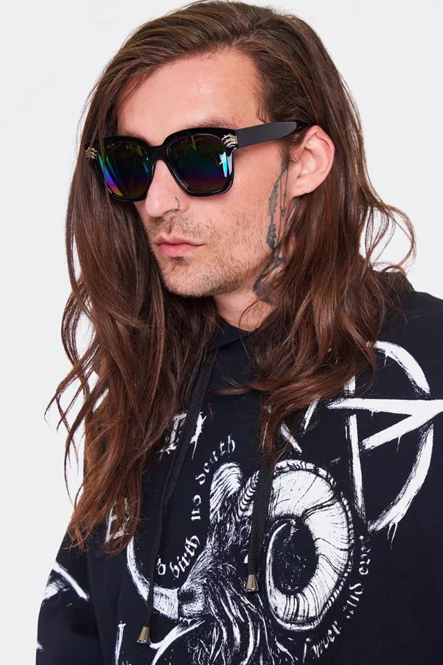 Alternative Fashion Square Sunglasses in Black Gothic Punk Style Beach Summer