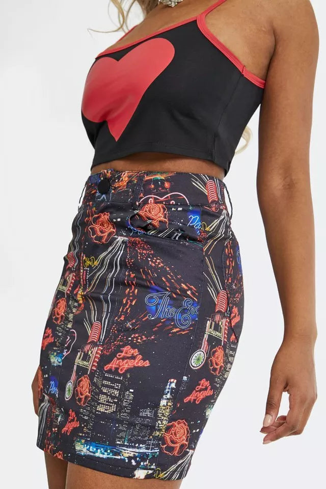 City Lights of Paradise Gothic Alternative Style Skirt