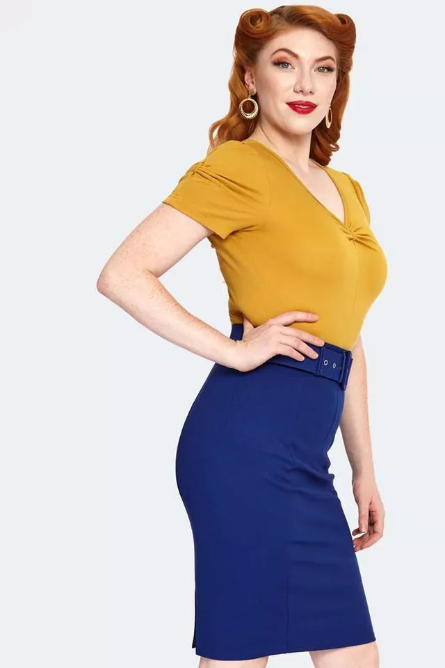 1950s Women Retro Belted Pencil Vintage Style Skirt