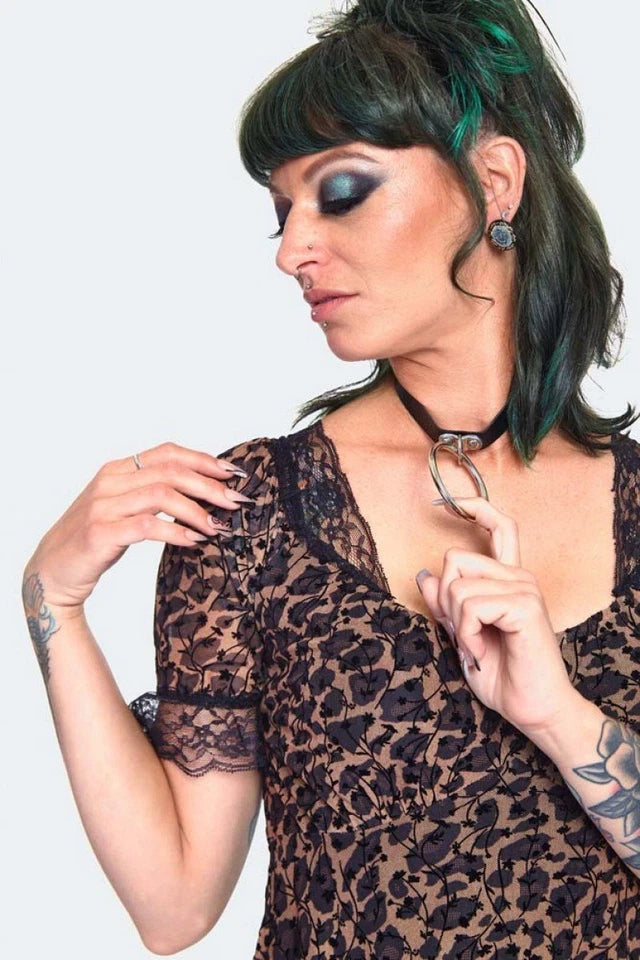 Gothic Leopard Alternative Style Print Midi Dress